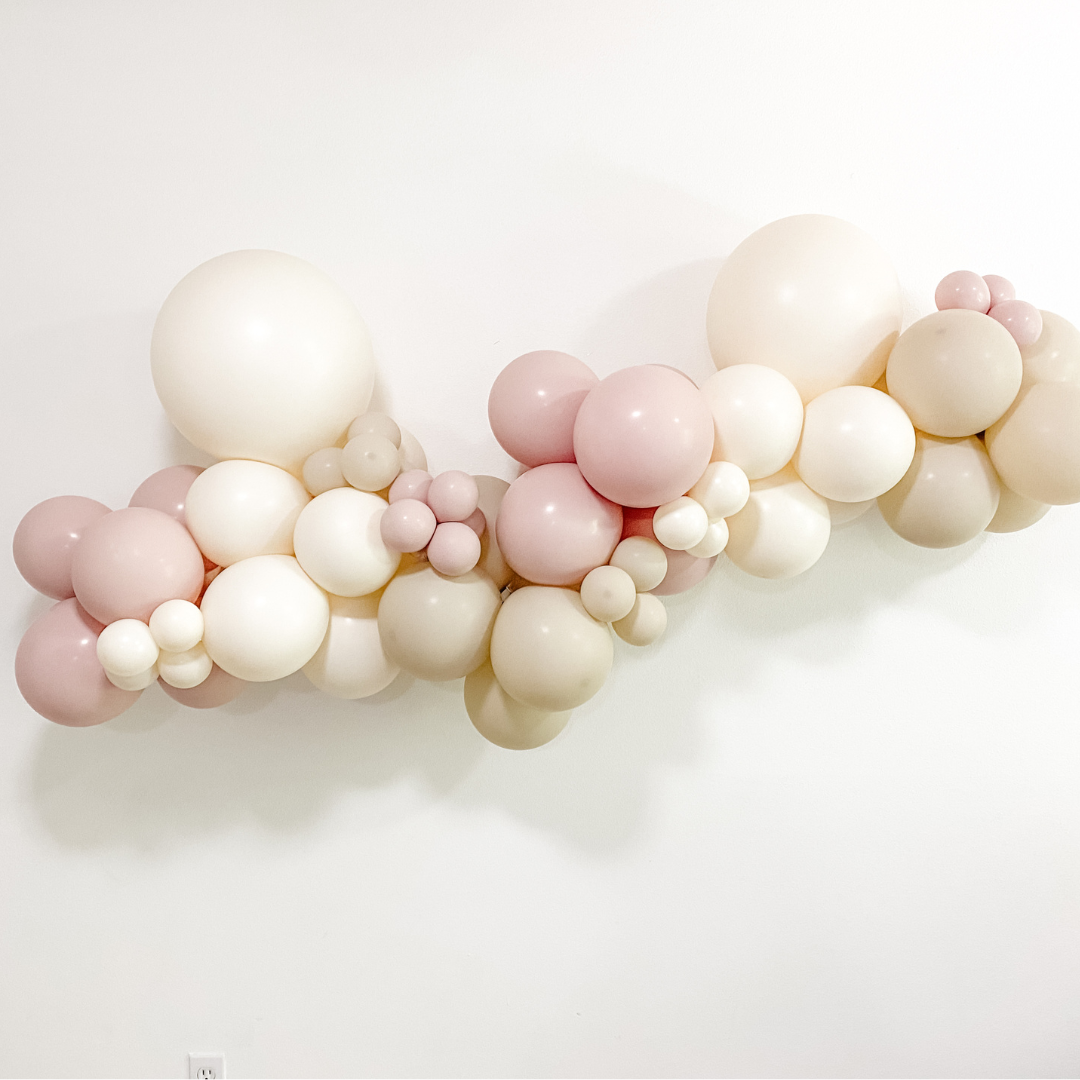 Bohemian Bliss DIY Balloon Garland Kit, cream, natural tone, soft pinks, boho balloon garland kits, confete balloons