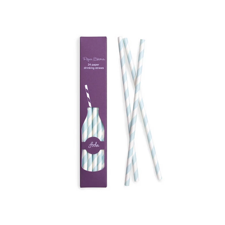 Powder Blue Paper Straws