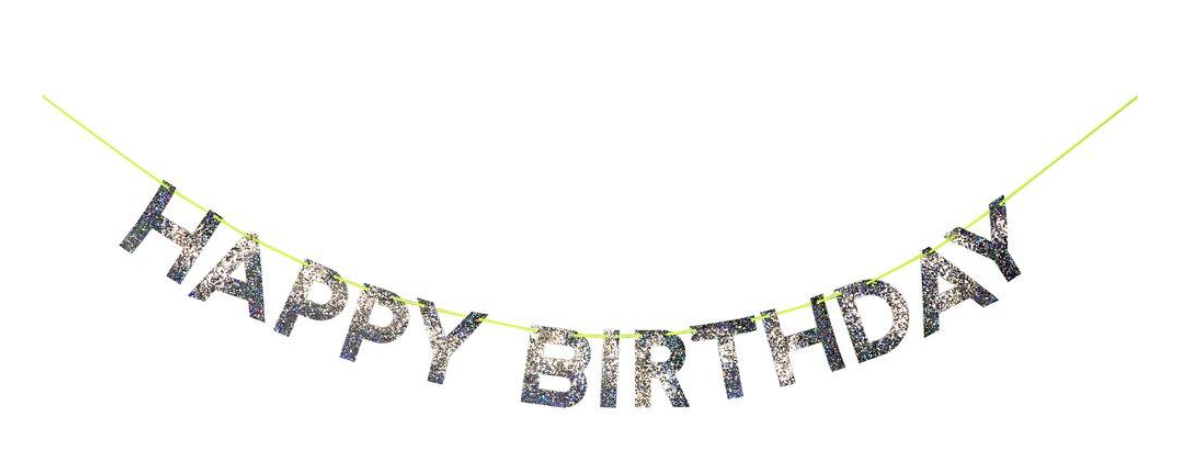 Silver Happy Birthday Garland