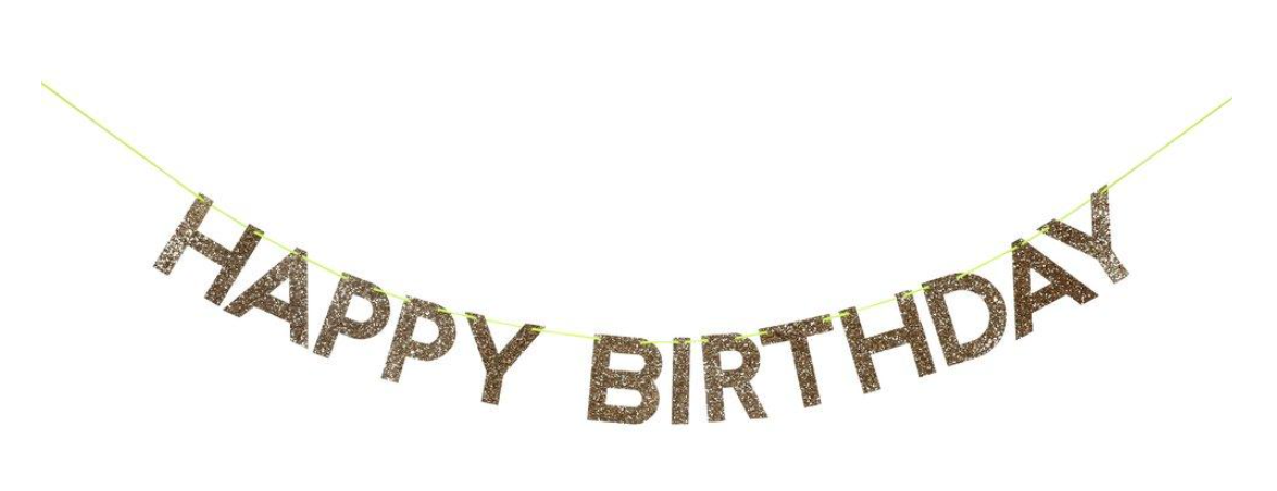 Gold Happy Birthday Garland
