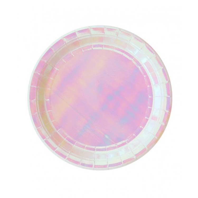 We Heart Pastel Iridescent Plates