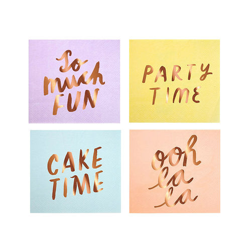 Small Typographic Pastel Small Napkins