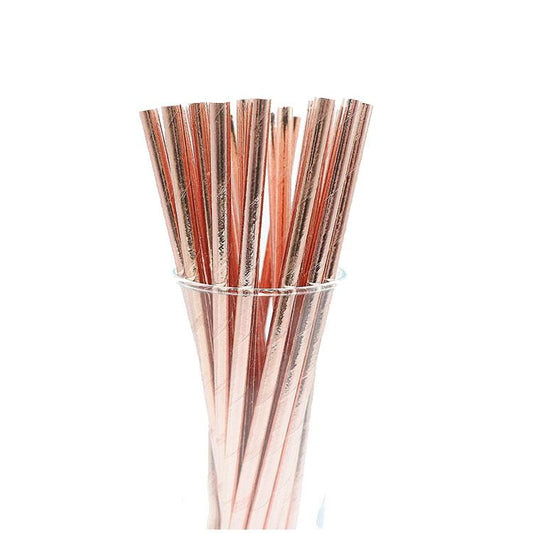 Rose Gold Foil Straws