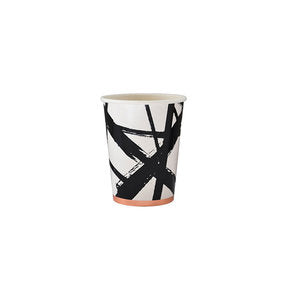 Rebelle Black & White Brush Strokes Cups