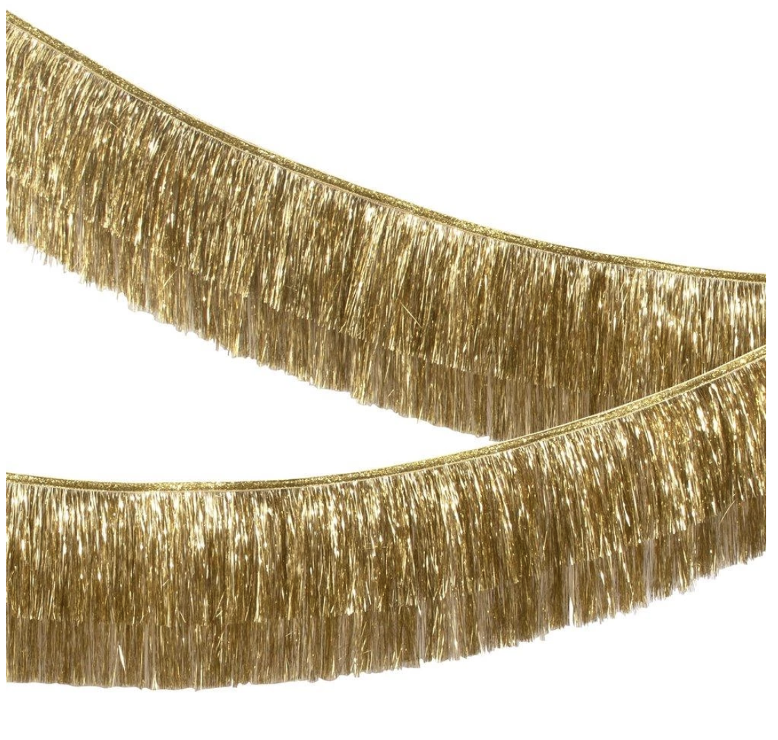 Gold Iridescent Tinsel Fringe Garland