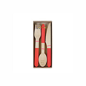 Red Wooden Cutlery