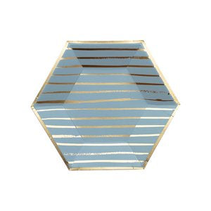 Malibu - Blue Striped Small Paper Plates