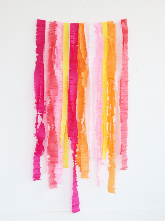 Pink Fringe Streamer Backdrop