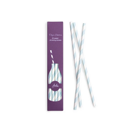 Powder Blue Paper Straws