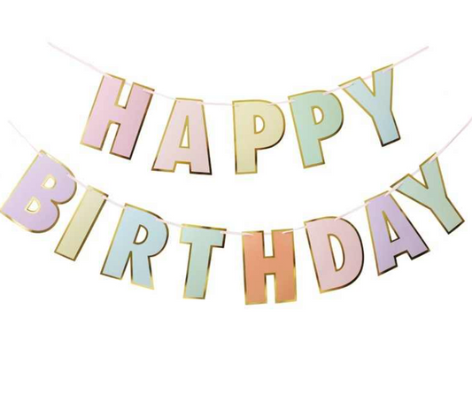 Pastel Happy Birthday Banner