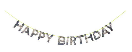 Silver Happy Birthday Garland