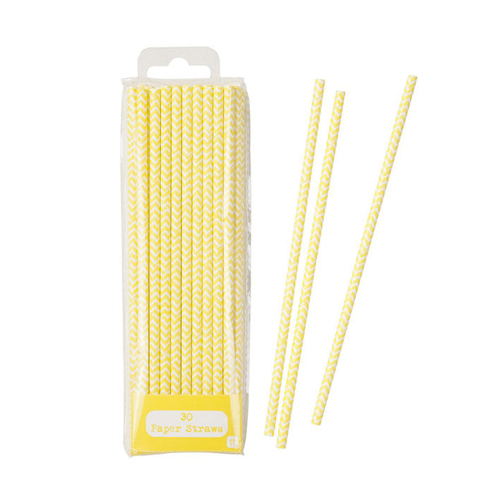 Yellow Chevron Straws