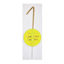 gold sparkler cake topper number one