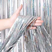 Holographic Foil Fringe Curtain